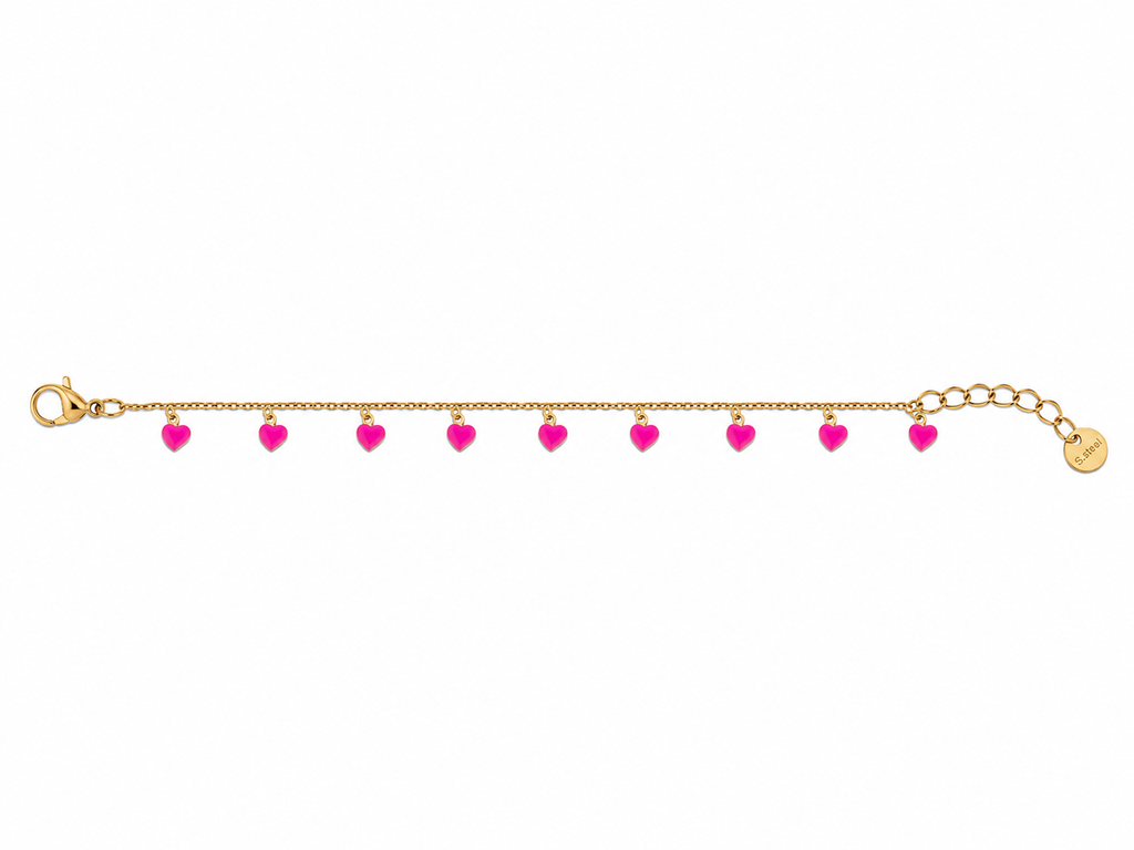 Bracelet Cœurs Fuchsia